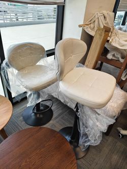 Bar Stools Set of 2, Adjustable Swivel Bar Chairs with 360° Rotation, Padded Counter Stools with Back and Footrest for Kitchen Island, Bistro, Cafe, a