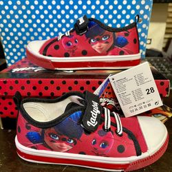 Miraculous Ladybug Light Up Shoes/Sneakers With Flashing Lights Up Size 28 - Kids Size 11