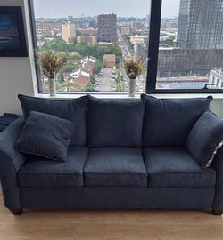 Bob’s Dark Blue Fabric 3-Seat Sofa