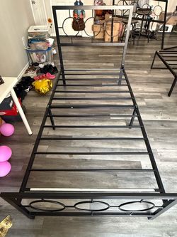 XL Twin Metal Bed Frame with Headboard and Footboard