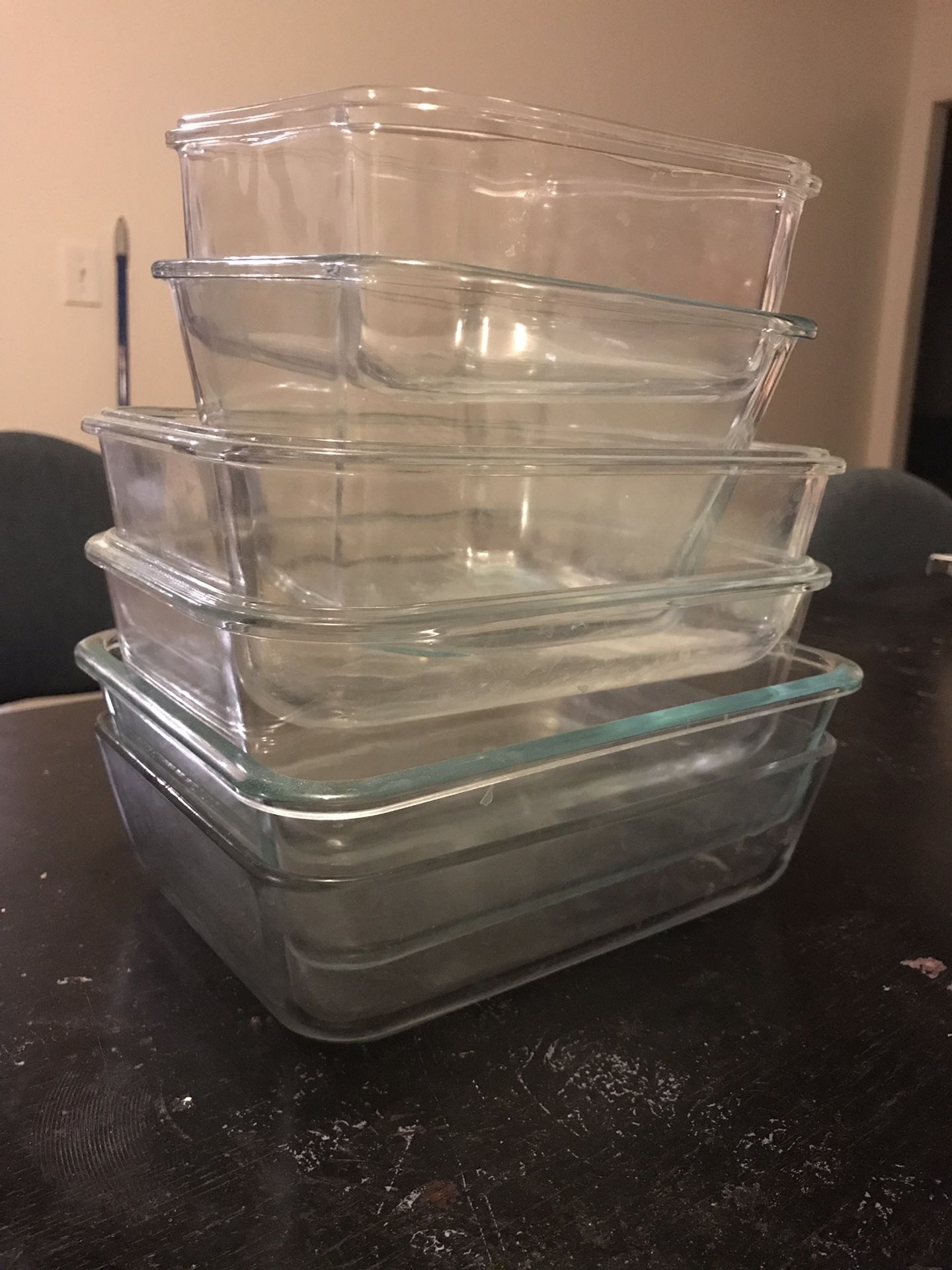 Pyrex 6 pc glass food storage containers