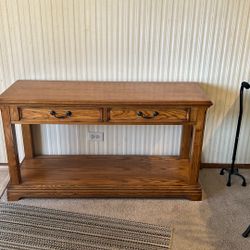 Oak Table chairs and  Shelving Unit