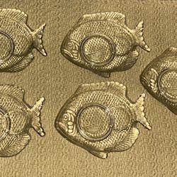 Pressed Glass Fish Shaped Plates (5) 