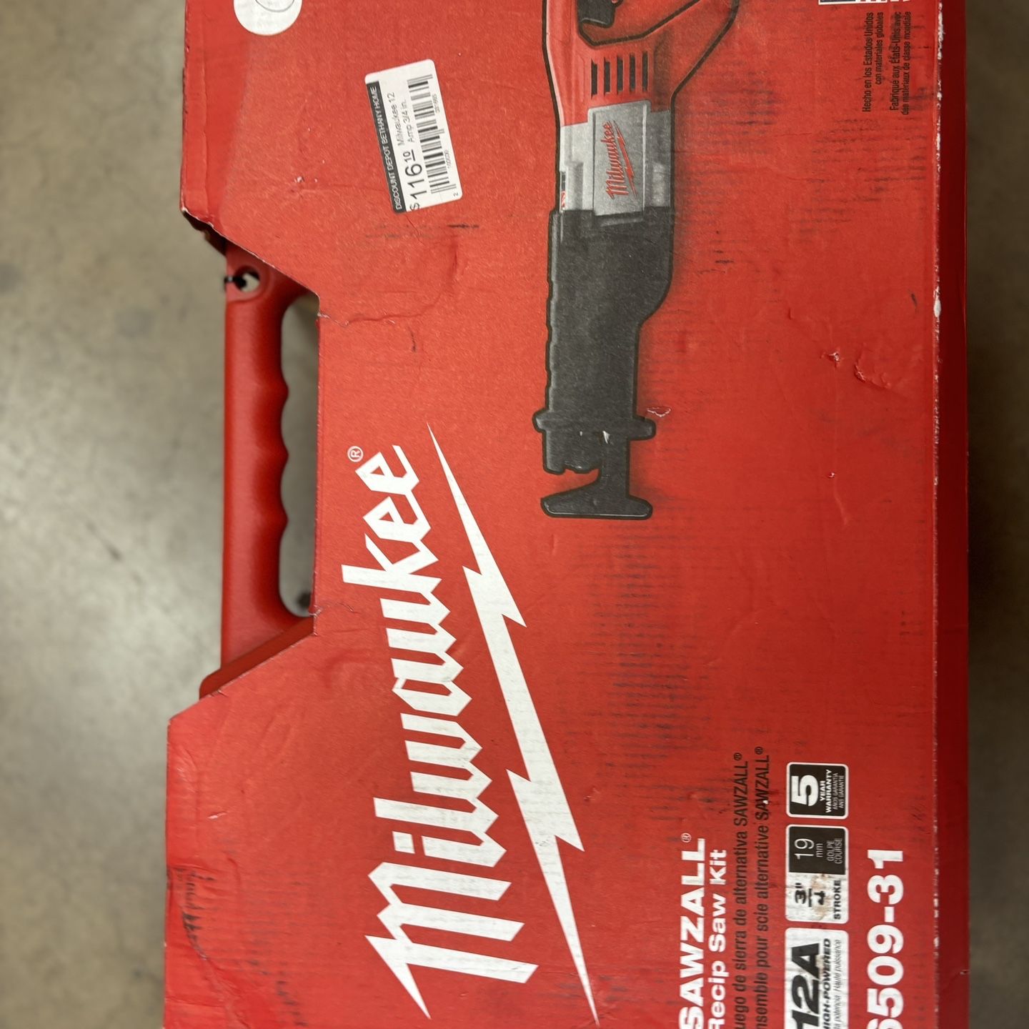 (New) Milwaukee 12 Amp 3/4 In. Stroke SAWZALL Reciprocating Saw With Hard Case 