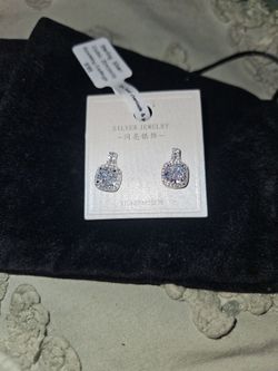 silver earrings cubic zirconia