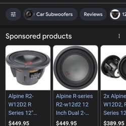 12" Apline Subwoofer For Sale, And Other Amps & Subs