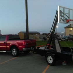 Spalding The Beast 54" Tempered Glass Portable Basketball Hoop Adjustable Basketball Court 