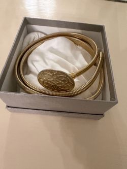 Vintage 70s 80s Gold-tone Metallic Stretch Belt