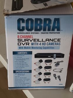 Cobra 8 channel surveillance dvr with 2025 4 hd cameras and mobile monitoring capabilities