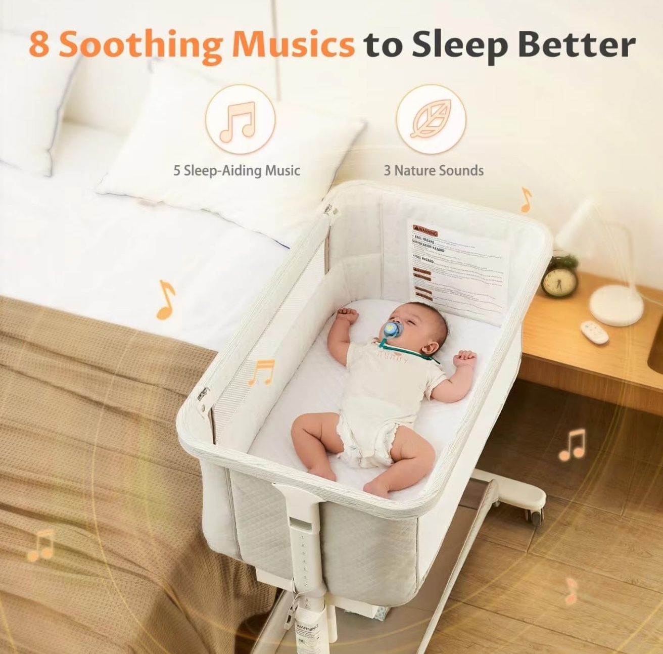 Rocking Bassinet for Baby Electric Automatic Bedside Sleeper