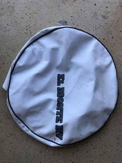 Spare tire cover for my motorhome I never installed it to little dirty but just wipes off clean