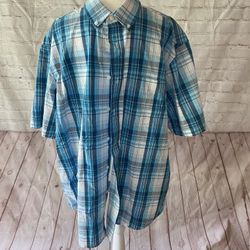GEORGE CLASSIC FIT Blue Turquoise and White Casual Shirt  