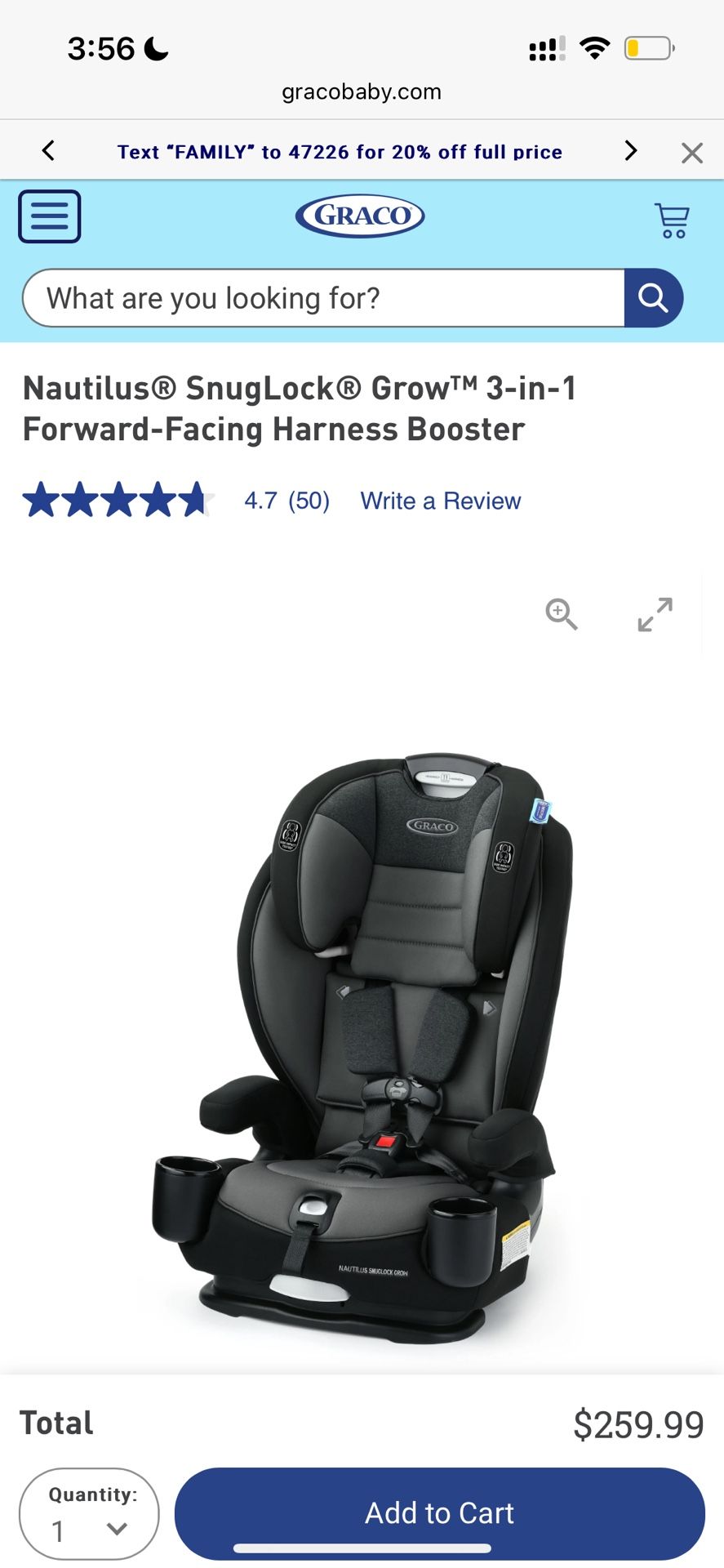 Graco Nautilus Snuglock Grow