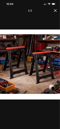 New 1 Pair Foldable Sawhorses 700 Ib Weight Capacity Saw horse15