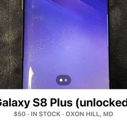 Unlocked Samsung galaxy S8 Plus