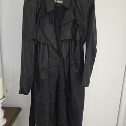 Full length leather jacket