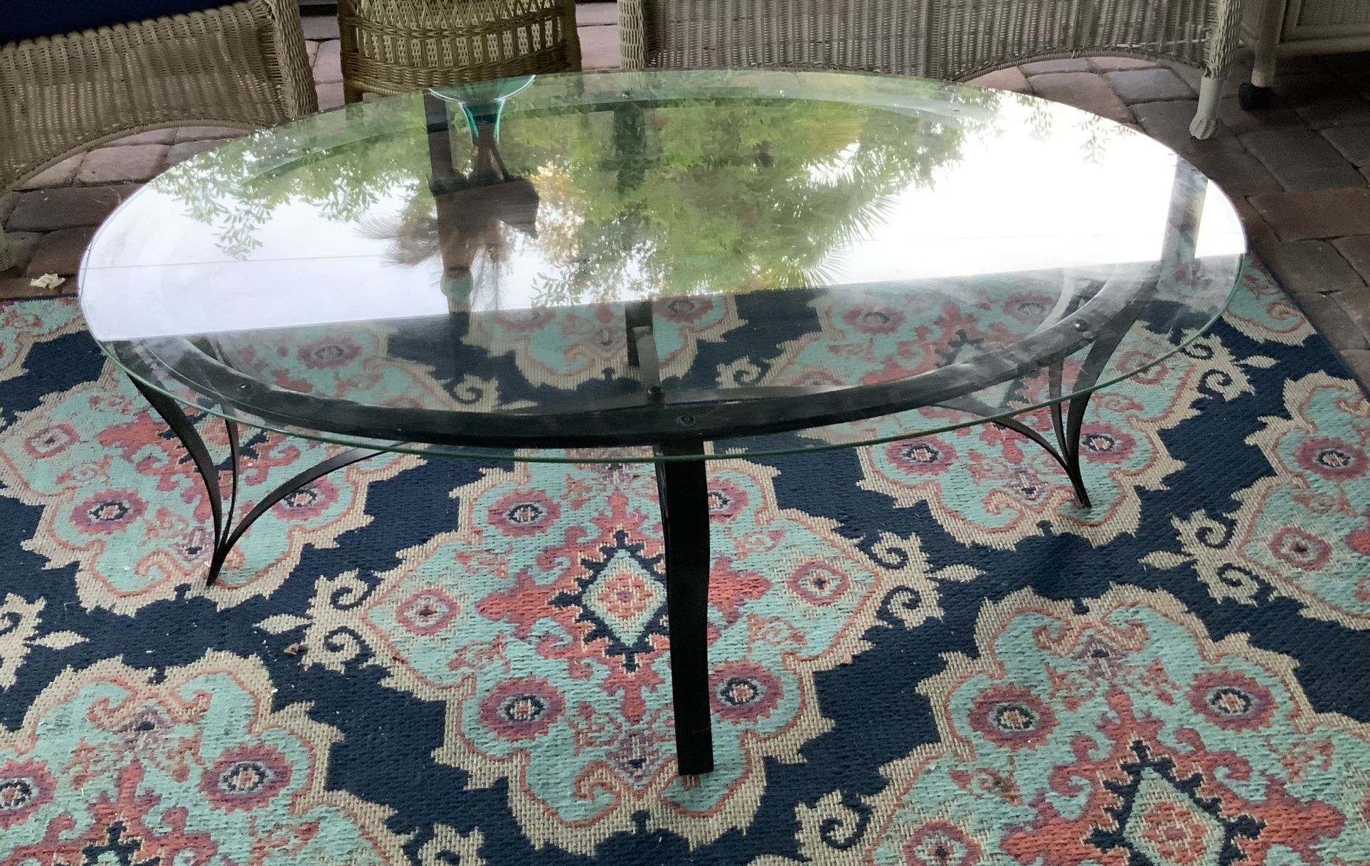 Coffee Table Lass Top Black Base