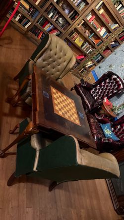 Chess table with two chairs
