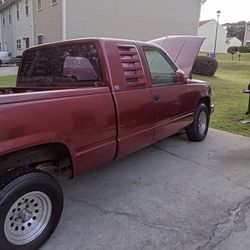 Chevy Red Out Side Gold Inside 1(contact info removed)  Truck Driver Really