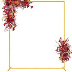 Balloon Arch Stand For Wedding Ceremony 5FT Metal Gold Garden Arch Arbor For Ceremony Birthday Party Celebration Baby Shower Candy Tables Anniversary 