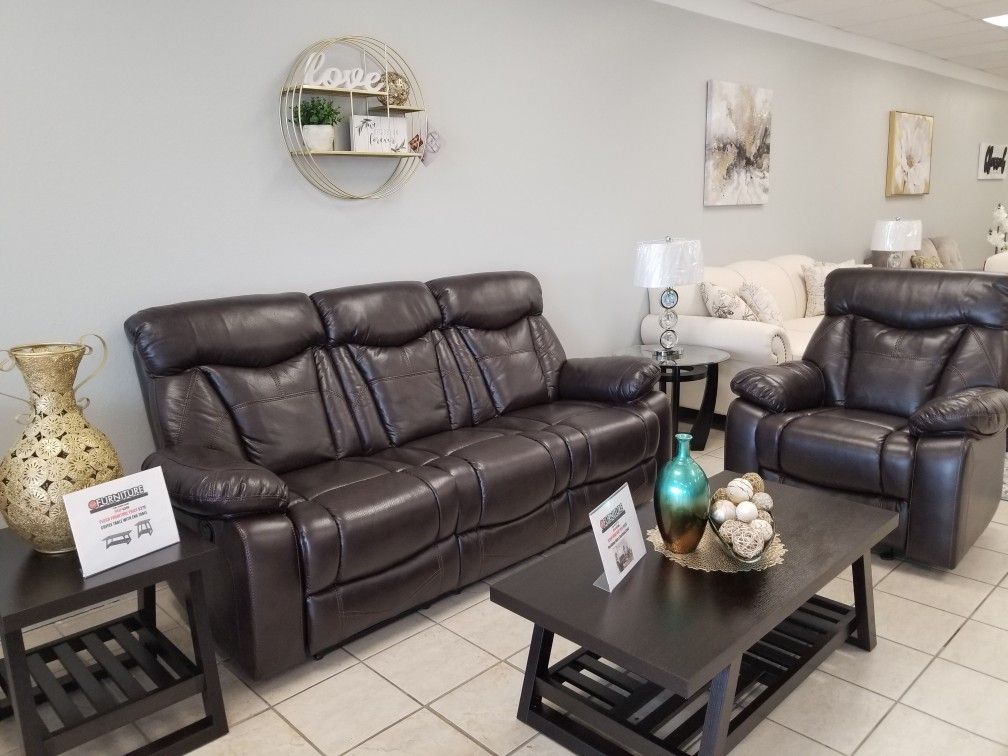 Brown Leather Sofa Set For Sale In North Richland Hills Tx Offerup