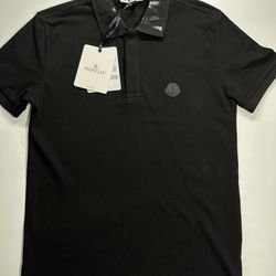 MONCLER Logo Polo Shirt Black