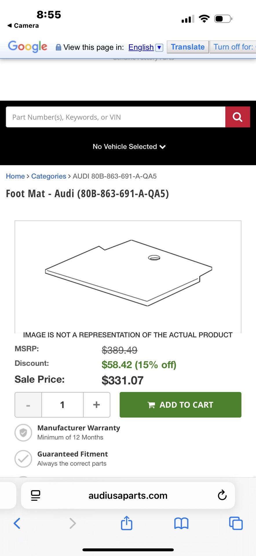 Audi Foot Mat