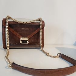 Michael Kors Medium Whitney Shoulder Crossbody Bag - Purse Croc & Clear