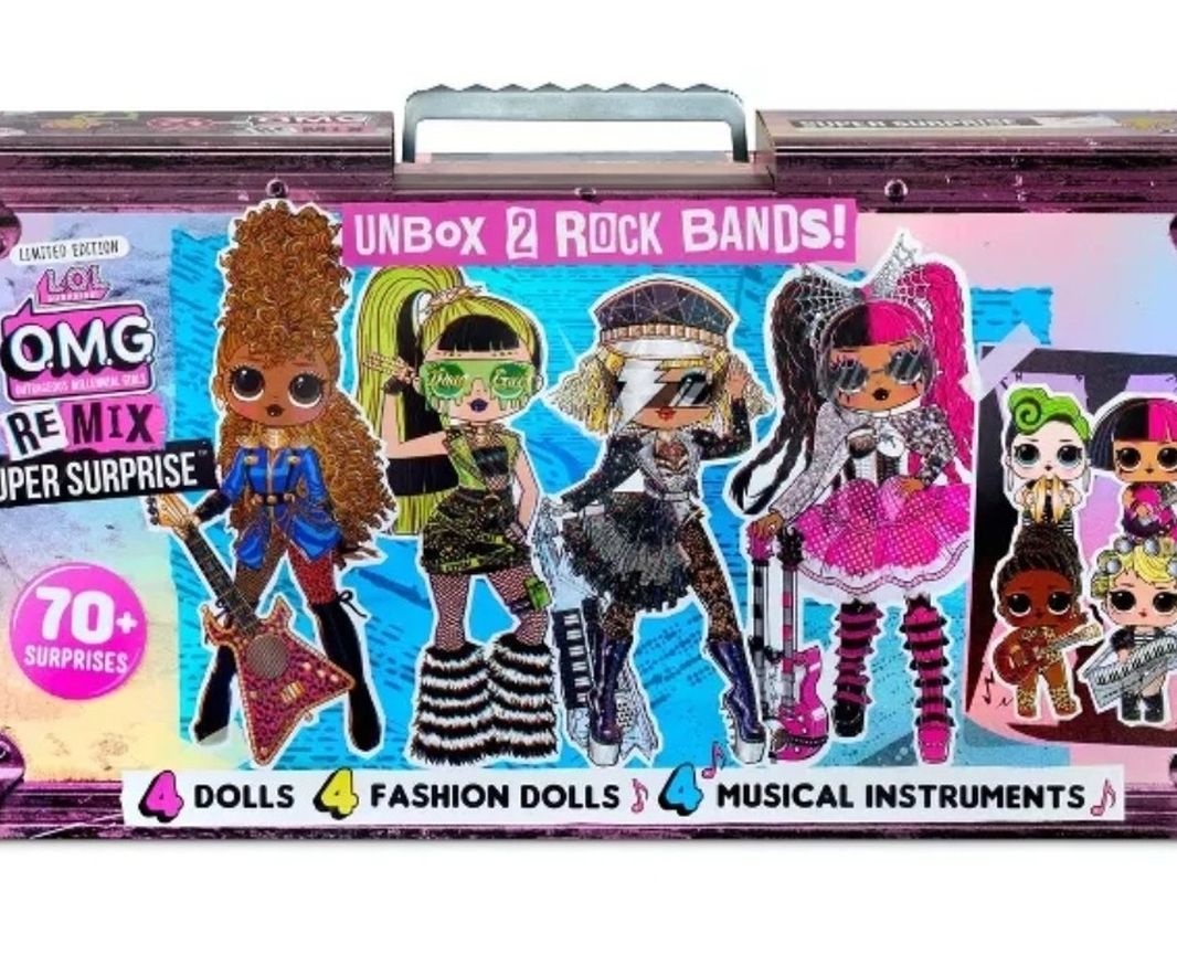 L.O.L. Surprise! O.M.G. Remix Super Surprise – 70+ Surprises, 4 Fashion Dolls & 4 Dolls