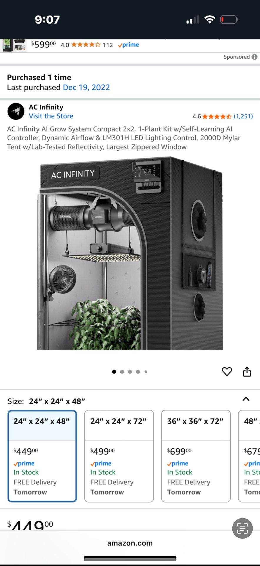 Ac Infinity Grow Tent. Used Once