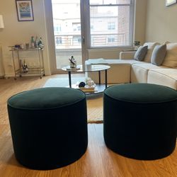 Green Velvet Ottoman