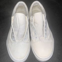 White Vans Just Need Laces 30$ Really Clean They Just Need A Touch Up Wore Once