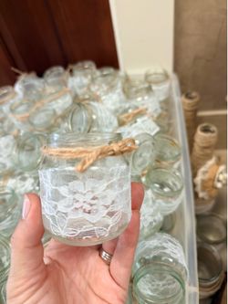 Rustic decor tea light candle holders table runners