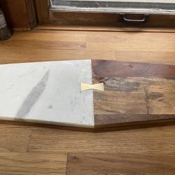 Marble And Wood Serving Tray