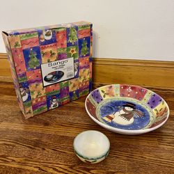 Sango Sweet Shoppe Christmas Chip & Dip 12 7/8" NIB