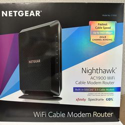 NETGEAR Nighthawk AC1900  WIFI DOCSIS 3.0 WiFi Cable Modem Router
