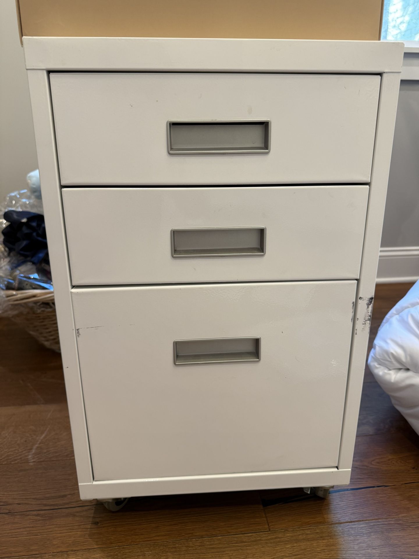White Metal File Cabinet 