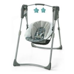 Graco Slim Spaces Compact Baby Swing, Space-Saving Design, Gray, Infant