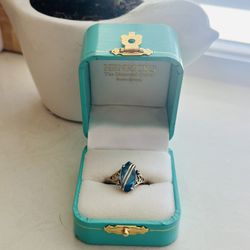 Vintage 10k Gold Aquamarine Ring 