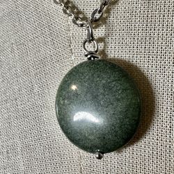 Jade Circle Pendant Necklace 