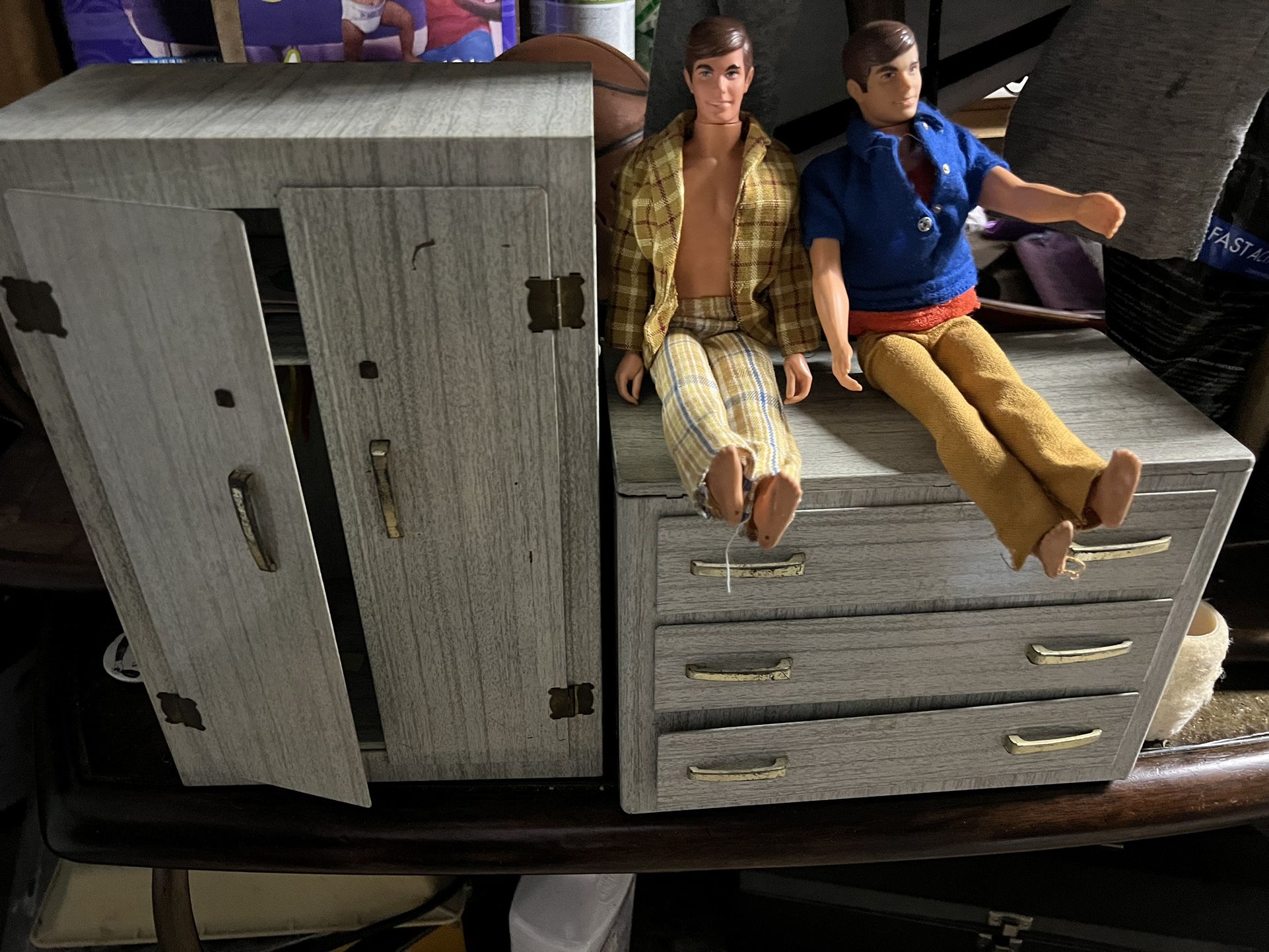 1960s Barbie Ken Plus Tin Closet / Dresser By Wolverine 