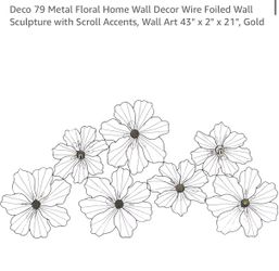 metal wall flower decor  black