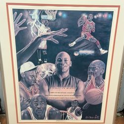 Michael Jordan Collectible Sign Poster Print Framed