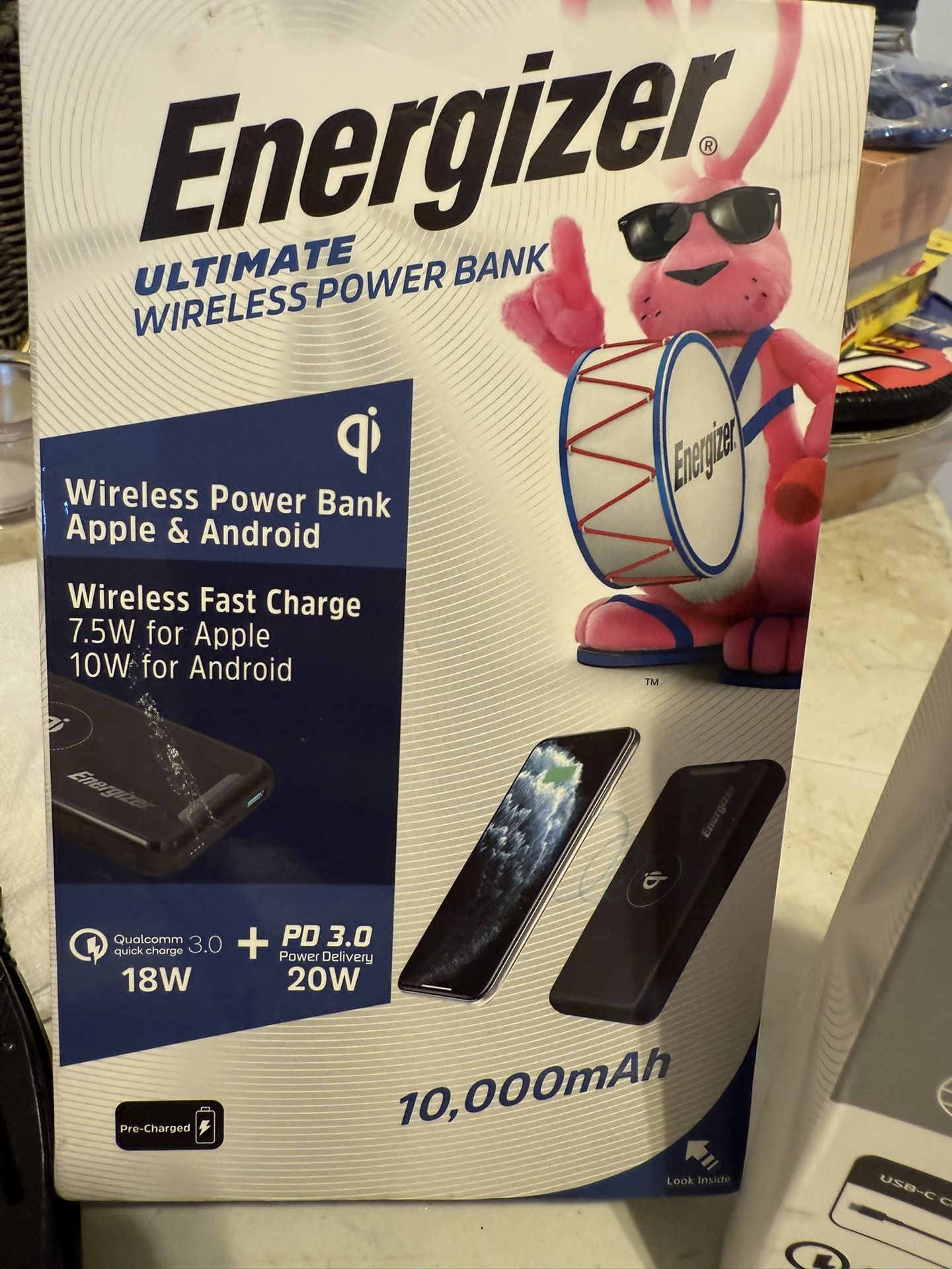 Energizer Ultimate Wireless Powerbank 10000mah For All Phones New In Box