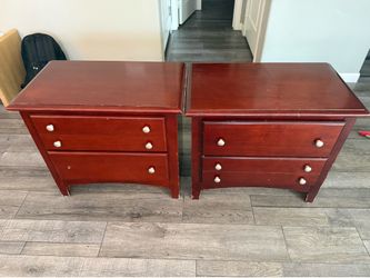 Pair of cherry wood nightstands