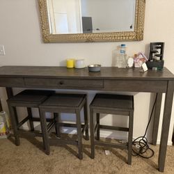 Entry Table With Bar Stools 