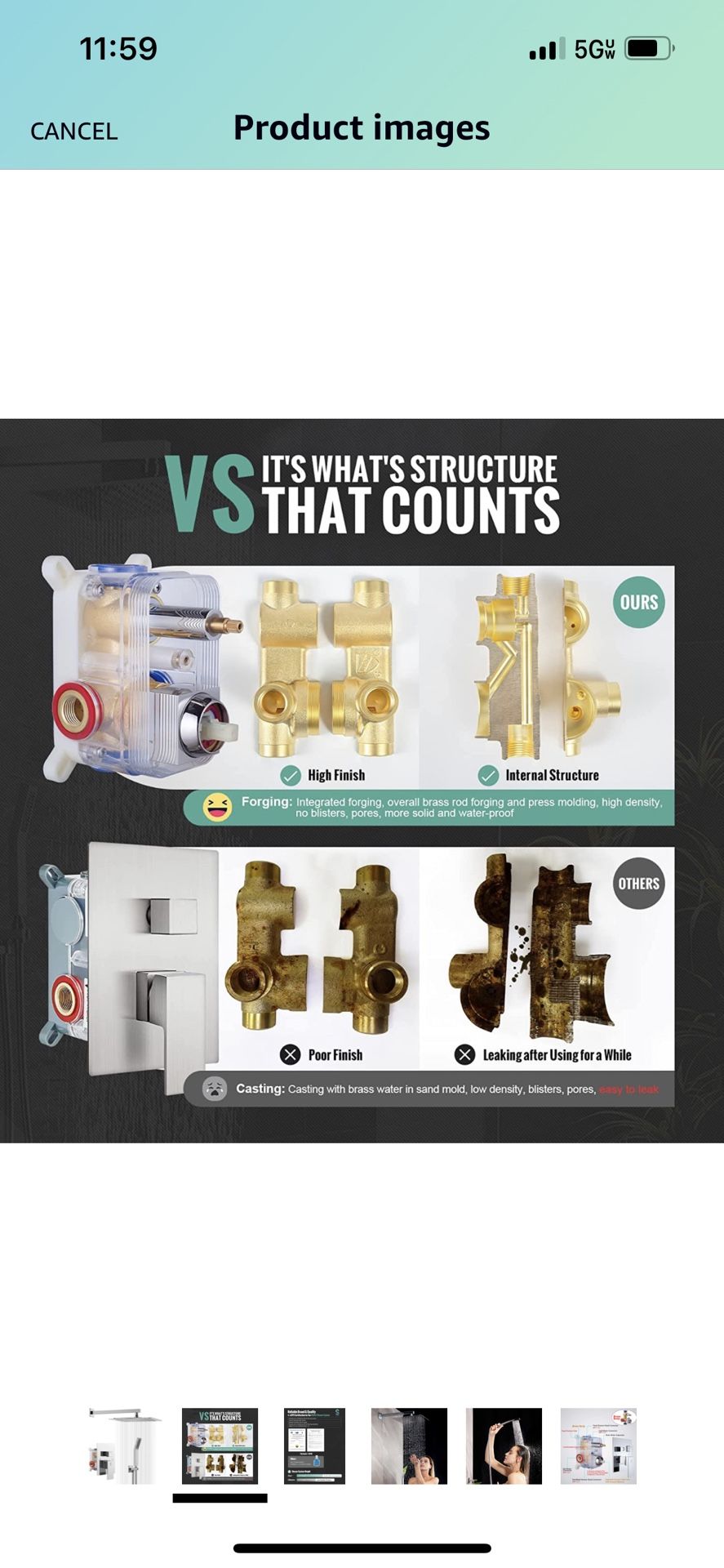 SR SUN RISE SRSH F5043 Bathroom Luxury Rain Mixer Combo Set Wall Mounted Rainfall Shower Head System Polished Chrome, (Contain Faucet Rough in Valve B Home improvement