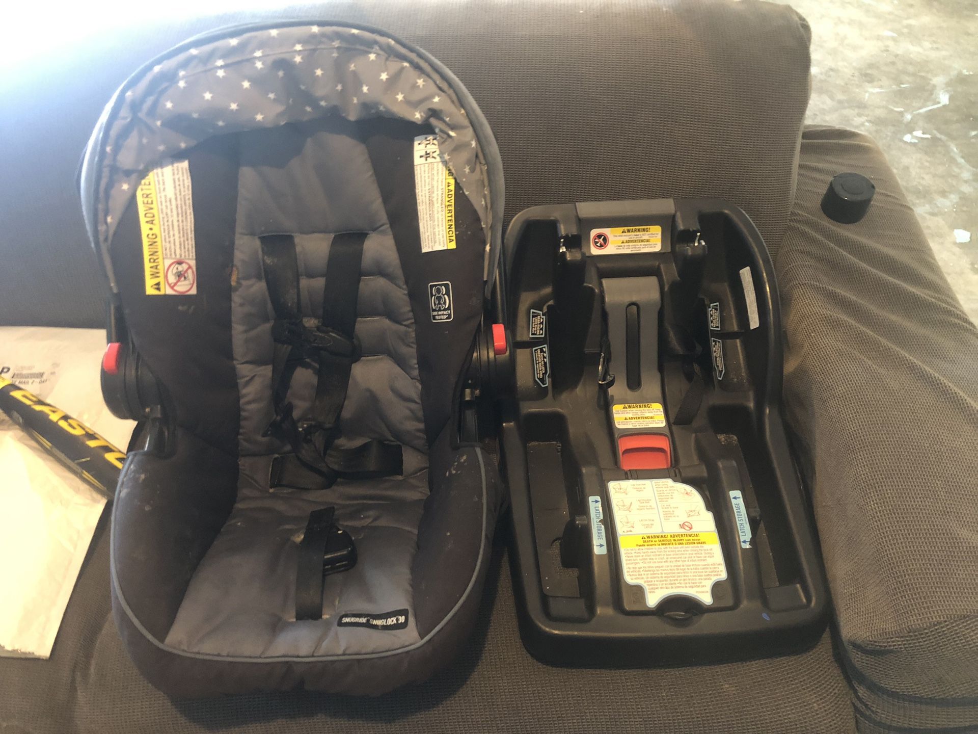 Infant car seat, base, and stroller