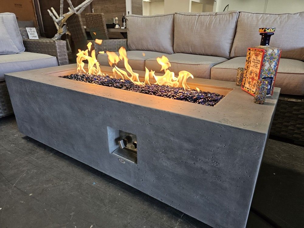 Concrete Fire Pit Patio Furniture Heater Outdoor Table