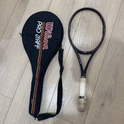 VTG Wilson Pro Staff Tennis Racket PWS Graphite Made With Kevlar Midsize 4 1/2